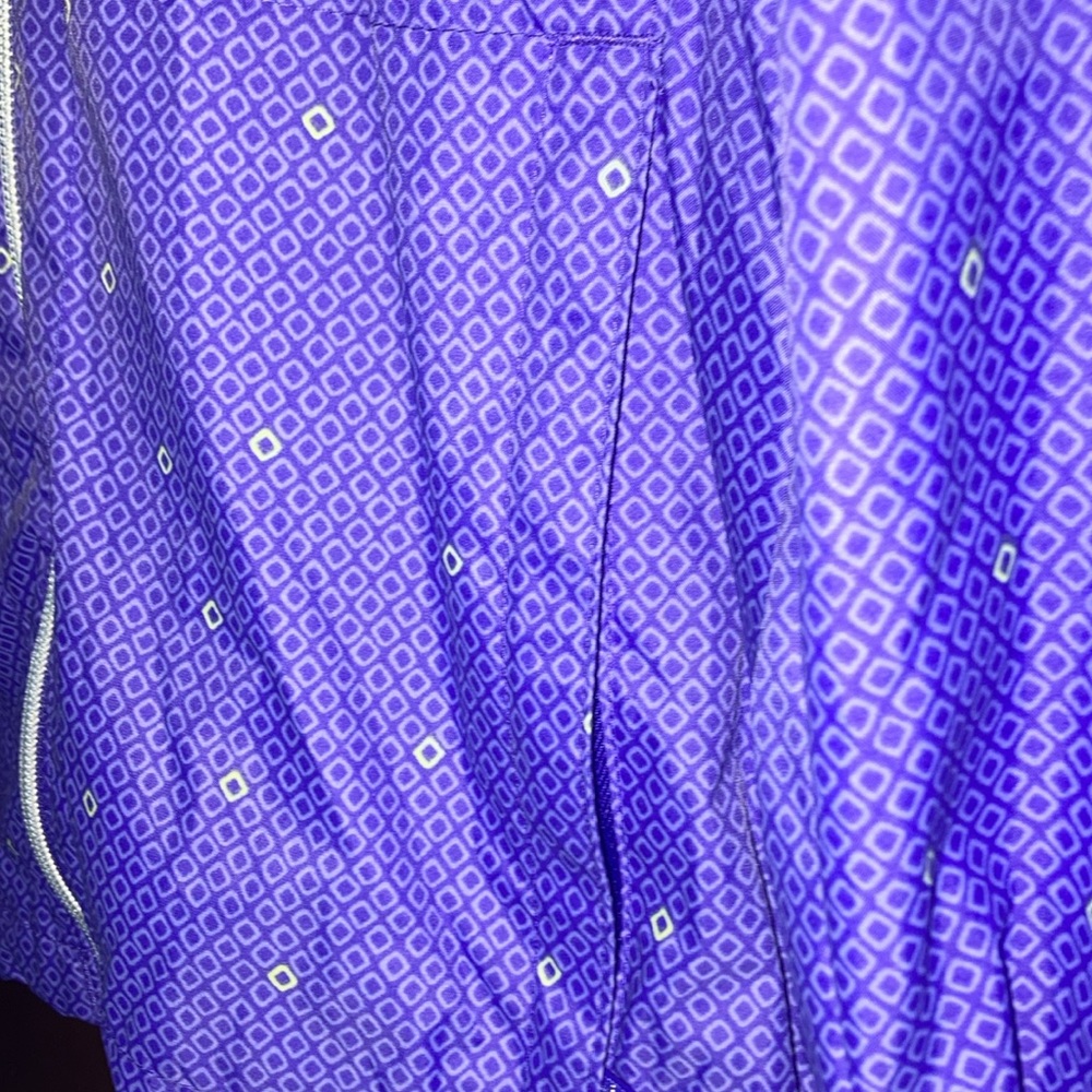 Columbia Rain Coat Windbreaker Purple Reflective Pattern Hood in Collar Medium - Picture 4 of 6